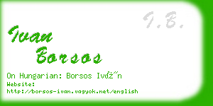 ivan borsos business card